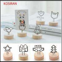 KONSIRAN 1 PC DIY เครื่องประดับเดสก์ท็อป ของตกแต่งบ้าน ข้อความสนับสนุนซ้าย กรอบรูป ที่ใส่ไม้กลม คลิปภาพ