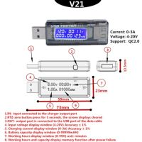 【SALE】 amhxus QC2.0 8 In1 3.0 4-30V กำลังไฟฟ้า USB เครื่องทดสอบแรงดันไฟฟ้ากระแสโวลต์มิเตอร์แอมมิเตอร์