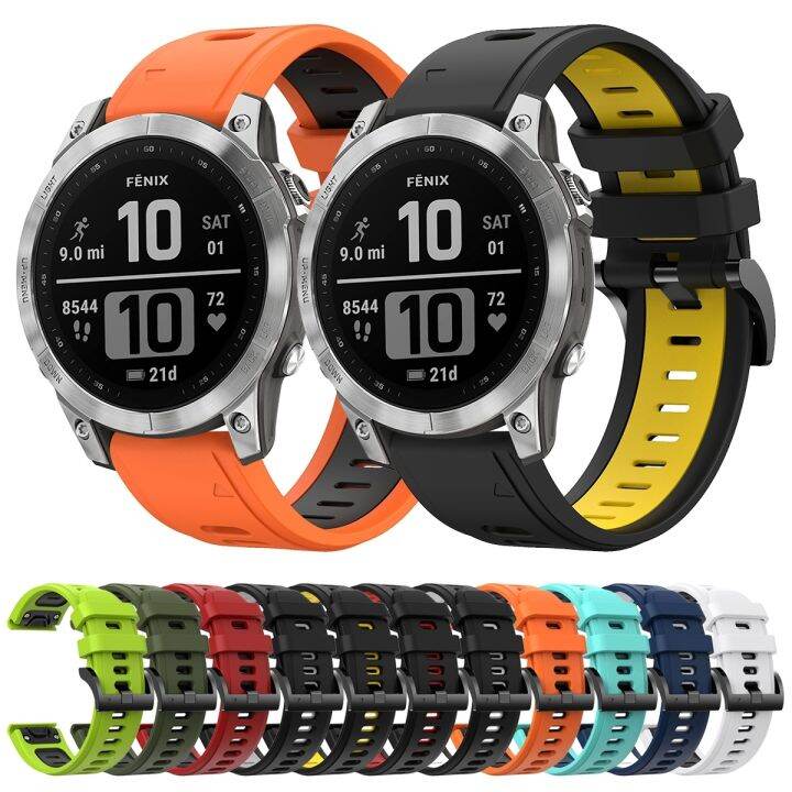 สำหรับ-garmin-instinct-2สาย2นาฬิกาซิลิโคนสีพลังงานแสงอาทิตย์สำหรับกีฬา-สีขาว-สีดำ