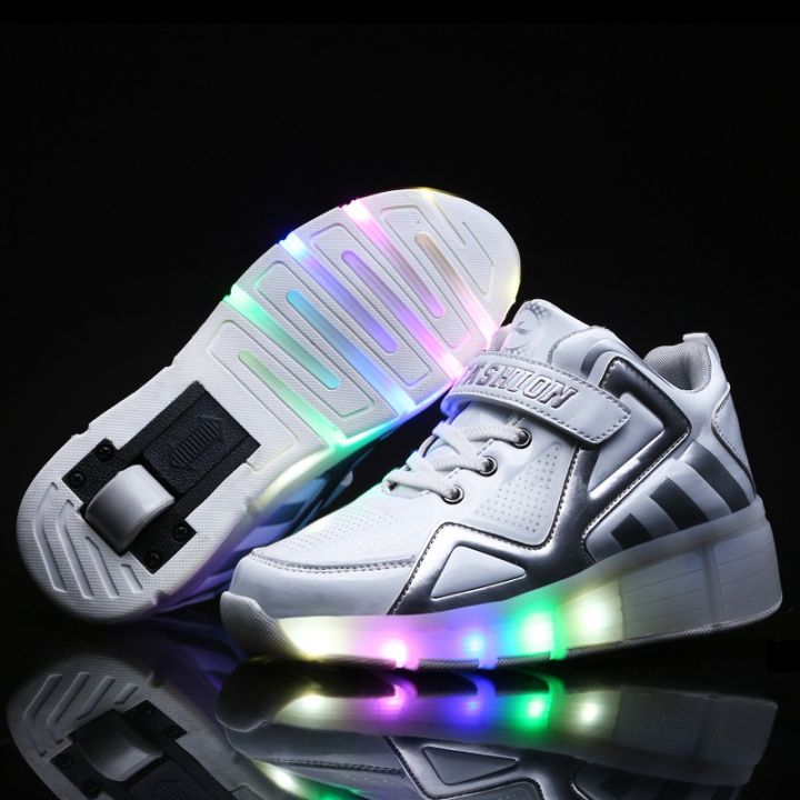 aaa-led-roller-shoes-leather-รองเท้าสเก็ต-1-ล้อ-มีสวิตปิด-เปิดไฟ-รองเท้ามีล้อ-รองเท้าสเก็ตบอร์ดมีล้อ-led-สำหรับเด็ก