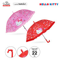 ร่มกันฝนพลาสติกEVA ยาว 22 นิ้ว ลายฮาโหลคิตตี้ / HELLO KITTY ขอบร่มมีระบาย ลิขสิทธิ์แท้ 100 % ร่มกันฝนร่ม