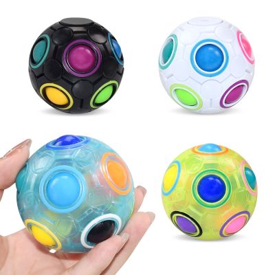 Kids Antistress Cube Rainbow Ball Puzzles Football Magic Cube Educational Learning Toys for Children Adult Stress Reliever Toys
