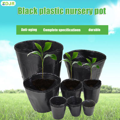ZDJR ถ้วยเพาะกล้าสีดำกระถางต้นไม้100ชิ้นถ้วยเพาะกล้ากระถางปลูกน้อยนำมาใช้ใหม่ได้สำหรับดอกกุหลาบหินพืช