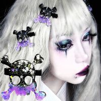 Goth Hair Barrettes Hair Pins Clips Skull Bone Ghost Harajuku Hair Accessories for Women Punk Body jewelry Halloween Party Gifts