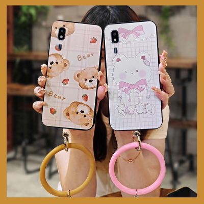 Cartoon personality Phone Case For Samsung Galaxy A2 Core taste solid color hang wrist The New trend dust-proof couple