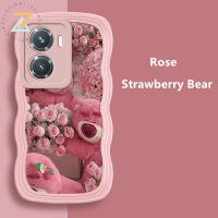 เคสสำหรับ A1 Redmi A2 9A 9C 9T 10 10C Note 10S Note 11S 4G Note 10 Pro 4G Note 12 4G 11 Prime 5G POCO M5ดอกกุหลาบสีชมพูหมีสตรอเบอร์รี่เคสโทรศัพท์ซิลิโคน