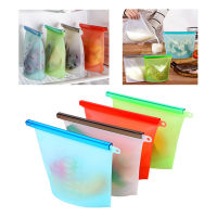 【CW】Silicone Bags Reusable Silicone Food Bag Airtight Seal Food Preservation Bag Food Grade For Vegetable, Liquid, Snack, Meat