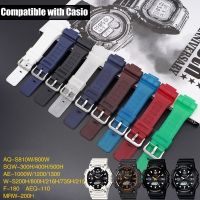 สายสำหรับ Casio G-SHOCK AQ-S800/AQ-S810W SGW-400H/300H/500H W-735H AE-1000W/1200/1300ยางซิลิโคนสีสันสดใสนาฬิกาอุปกรณ์เสริม18มม.