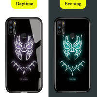 UCUC เคสโทรศัพท์เคสสำหรับ เคสมือถือ เคสโทรศัพท์ เคสInfinix Hot 9เล่นปลอกX680 Luminous Marvelเคสโทรศัพท์SuperheroกัปตันอเมริกาไอรอนแมนกรณีGlow In Darkกระจกเทมเปอร์ฝาครอบด้านหลัง