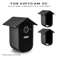 ป้องกันซิลิโคนคลุมสำหรับ Eufycam 2C 2ชิ้นฝาครอบป้องกันกล้องกันรอยขีดข่วนเคสป้องกันกล้องวงจรปิดสำหรับ Eufy-2C