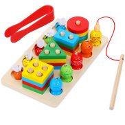 3 Trong 1 Montessori cho bé Đồ chơi câu cá trò chơi giải đố bằng gỗ xếp