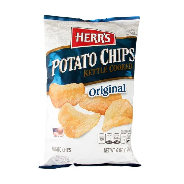 Herr's Kettle Cooked Potato Chips Original, 6 Oz 