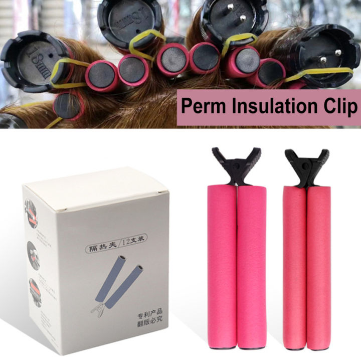 12pcs-salon-hot-roller-super-hair-dye-perm-ฉนวนกันความร้อนคลิปผมฟองน้ำคลิปสำหรับผู้หญิง-hairdressing-tools