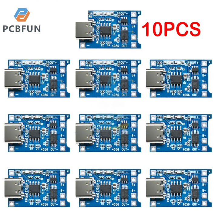 pcbfun-1-5-10ชิ้น5v-type-c-ไมโคร-usb-18650-tc4056a-โมดูลที่ชาร์จแบตเตอรี่ลิเธียมพร้อม-tp4056ป้องกันฟังก์ชั่นคู่