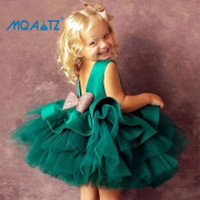 MQATZ Váy Váy Dạ Hội Cho Trẻ Sơ Sinh 1st Đầm Sinh Nhật Nơ To Công Chúa Rửa