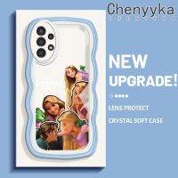 Chenyyka เคสปลอกสำหรับ Samsung กาแลคซี A04s A13 5G ลายการ์ตูนแฟชั่นพันกันน่ารักขอบเป็นลอนเคสโทรศัพท์แบบใสซิลิโคนเลนส์กล้องถ่ายรูปใสกันกระแทกเคสนิ่ม