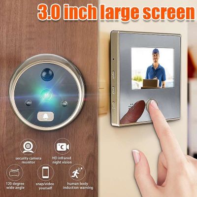 ♧ 3.0 Visual Doorbell Camera IR Night Vision Intercom Door Bell Viewer Smart Video Peephole Digital Door Eye Security