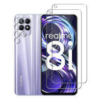 (2+2) สำหรับ Realme 8i (2 ชิ้น) ฟิล์มเลนส์กล้อง &amp; (2 ชิ้น) ป้องกันโทรศัพท์ปกป้องหน้าจอกระจกเทมเปอร์ยาม-Bajinde