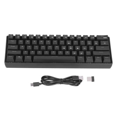 RGB Backlit Mechanical Keyboard 61 Keys Wireless 2.4G Wired Dual Mode Built in Battery Type C Rechargeable Keyboard Red shaft