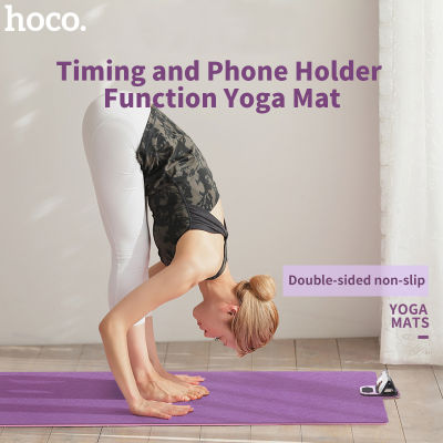 Hoco 3 in 1 Yoga Mat Timing with Phone Holder No-slip TPE Sports Gym Mat Fitness 185x61cm Home Fitness Tasess Gymnastics Pads