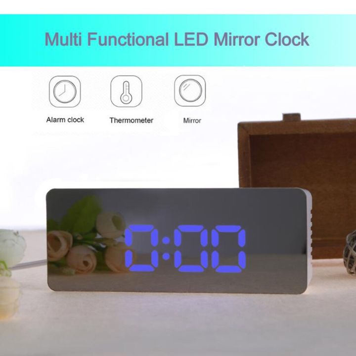 worth-buy-นาฬิกาปลุกกระจก-led-ตั้งโต๊ะเลื่อนดิจิตอลไฟปลุกอิเล็กทรอนิกส์แสดงอุณหภูมิขนาดใหญ่นาฬิกาตกแต่งบ้าน