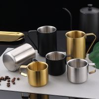 【CW】Double Wall Stainless Steel Beer Coffee Mug with Handle Portable Anti-Fall Drinking Water Tea Cups Office Mouth Cup for Camping