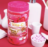 Vita-C vitamin C 25 mg ขนาด 1,000 เม็ด กลิ่นสตอเบอร์รี่ (1 กระป๋อง) วิตามินซี (Vitamin C) บำรุง ช่วงโรคระบาด สำหรับเด็ก