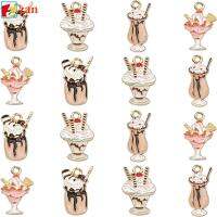 ZAN 40 Pcs โลหะผสมอัลลอยด์ จี้รูปไอศกรีมเคลือบ ความหนา1-1.3มม. ขนาดรู1.8มม. Kawaii ฤดูร้อนหวานอาหาร Charms การ์ตูน Milkshake ช็อกโกแลต Sundae ขนม Charms ประณีตในสีที่แตกต่างกัน ยาว21-23มม. เคลือบไอติมไอศครีมถ้วยขนมหวานเสน่ห์ งานฝีมือดีไอวาย