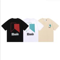 xxReady Stockxx High Street RHUDE Track Logo New Printed Cotton Short Sleeve T-Shirts for Men and Women