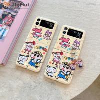 JieHui เหมาะสำหรับ Samsung Z Flip4/Z Flip3 Crayon Small New + pendant GLOSS IMD Fashion Phone Case