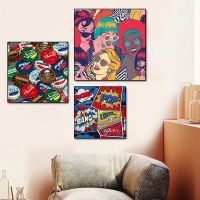 Modern Hippie Pop ภาพวาดผ้าใบแฟชั่นโปสเตอร์และพิมพ์ภาพผนังศิลปะสำหรับห้องนั่งเล่นตกแต่งบ้าน Cuadros