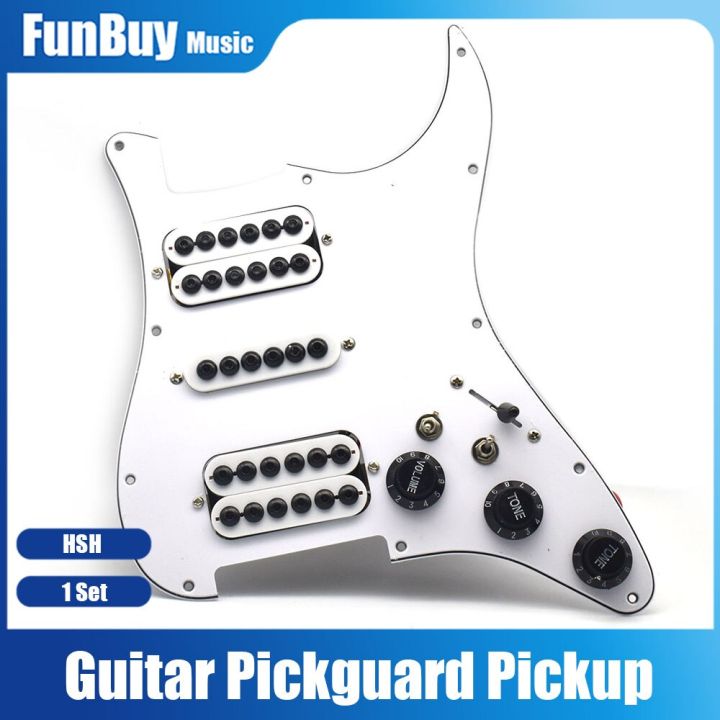 electric-guitar-pickup-hsh-coil-electric-guitar-pickguard-big-umbrella-adjusting-screw-prewired-scratchplate-assembly-white