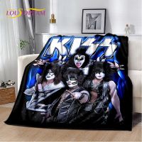 【CW】❁✖☂  KISS Band Retor BlanketFlannel Blanket Throw for Room Bedroom Bed Sofa Hiking Leisure Napping