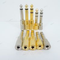 2 3 pole 6.35mm 6.5 Male to 3.5mm Female mono stereo connector Jack Headphone Adapter Converter Audio Plug Gold plated Amplifier 17TH