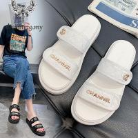 CODxdrrf5157 [dream179.my] Size35-40 CC Women Slippers Fashion antiskid sandals thick soled antiskid Velcro slippers Korean muffin sandals