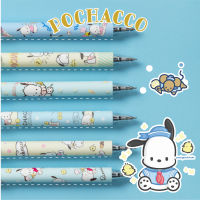 6ชิ้นของแท้ Sanrio เจลปากกาน่ารัก Pochacco กดประเภท Rollerball ปากกาการ์ตูนสีดำแห้งเร็ว0.5มิลลิเมตรเครื่องเขียนของขวัญ