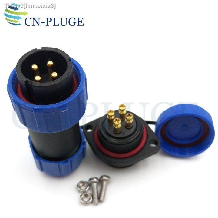 Sp21 Series Waterproof 4 Pin Outdoor Site Cable Solderless Connector Plug Diamond Flange Socket 0500