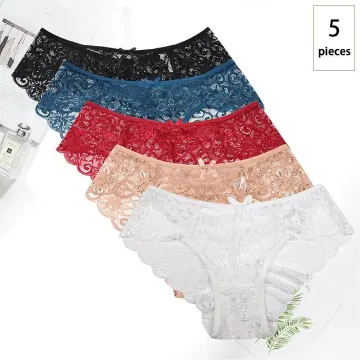 FallSweet 3 pcs/lot ! Lace Panties For Women Sexy Transparent Low Waist  underpants Ultra Thin Soft Underwear M to XXL