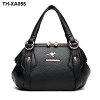 Leather handbag new female 2023 middle-aged mother bag lady contracted hand bag small soft leather bag shopping bag