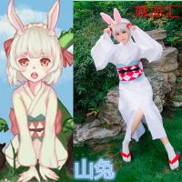 Mobile game Onmyoji R-style Kamiyama rabbit initial kimono full set of cosplay womens COS performance clothing