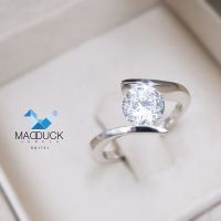 MadDuckJewels RG1731 แหวนเงินแท้925 เพชร CZ ชุบโรเดียม