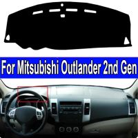 แผงหน้าปัดรถยนต์ปูพื้นพรมกันลื่นพรมสำหรับ Mitsubishi Outlander 2Nd Gen CW/Zg/ZH 2006 - 2012 2ชั้นม่านบังแดดรถยนต์