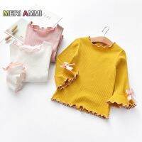 MERI AMMI Children Girl Fashion Clothing Under Tee T-shirt O-neck Pagoda Sleeve For 2-7 Year Toddler Baby Girl J671