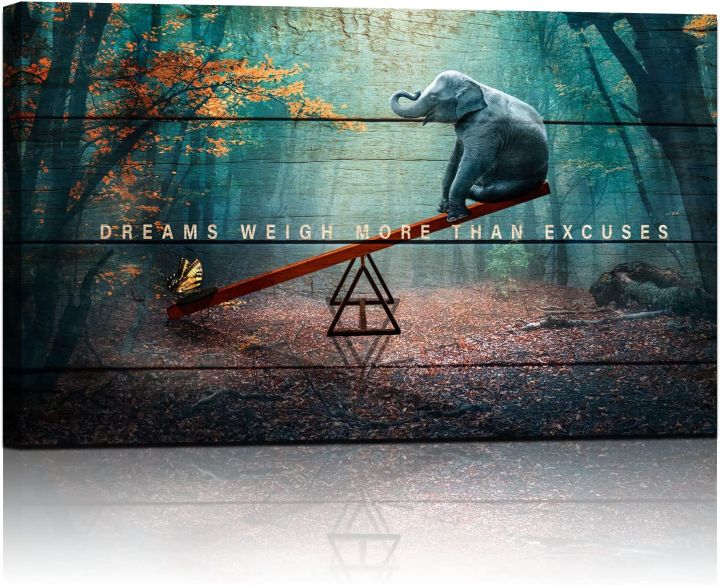 Dreams Weigh More Than Excuses Wall Art Motivational Quotes Wall Decor Inspirational Canvas 