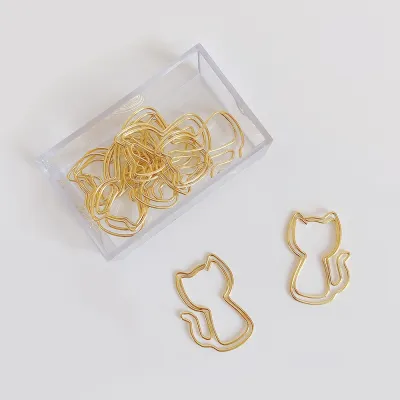 10pcs Paper Clips Cartoon Cat Cute Stationery Metal Paperclip on Book Paper Students School Binding Supplies Office Accessories