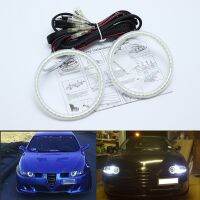 สำหรับ Alfa Romeo 147 00 04ไฟหน้าฮาโลเจน Smd สว่างพิเศษสีขาวไฟ Led นางฟ้า2600lm 12V ชุดแหวนทรงกลดเวลากลางวัน