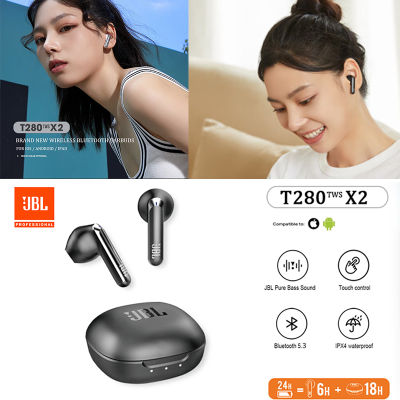 อินเอียร์  หูฟังJ-BL T280TWS X2 True Wireless Bluetooth Headphones In-Ear Noise Cancellation  Headset Sports Waterproof Earbuds for IOS/Android/Ipad Built-in Microphone Hands-free Calls J-BL Headphones