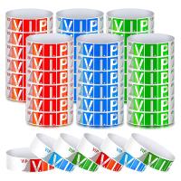 600 Pack VIP for Events Waterproof VIP VIP Paper Bracelets for Party (Red, Blue, Green)