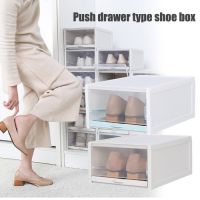 กล่องรองเท้า 3 shoe boxes Shoe Storage Boxes Plastic Clear Door And Lids กล่องรองเท้าแบบเลื่อนฝาหน้า
