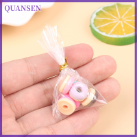 QUANSEN 6pcs dollhouse Miniature Macaron Candy รุ่น Living Scene Decor เล่นบ้านของเล่น